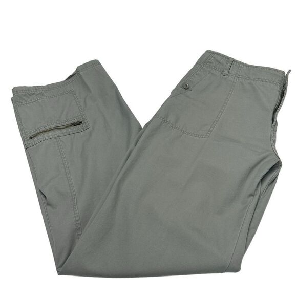 Eddie Bauer Gray High Waisted Straight Leg Cargo Style Pants Grey Loose Fit - Picture 2 of 12